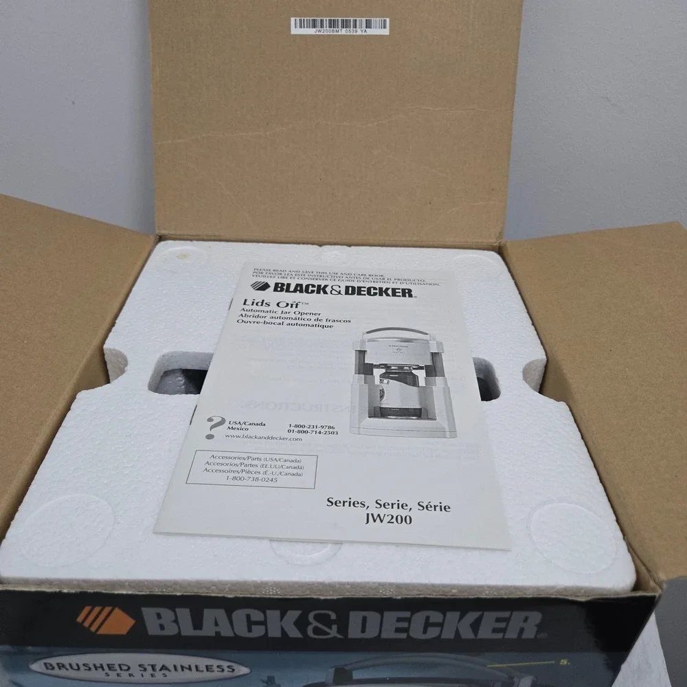 Black & Decker Lids Off Automatic Jar Opener Brushed Stainless JW200BMT New